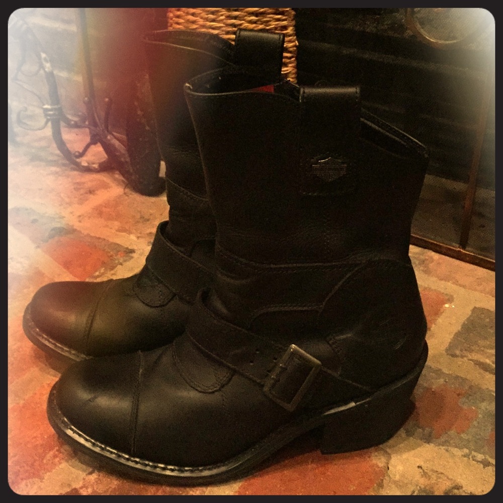 Harley Davidson riding boots leather black